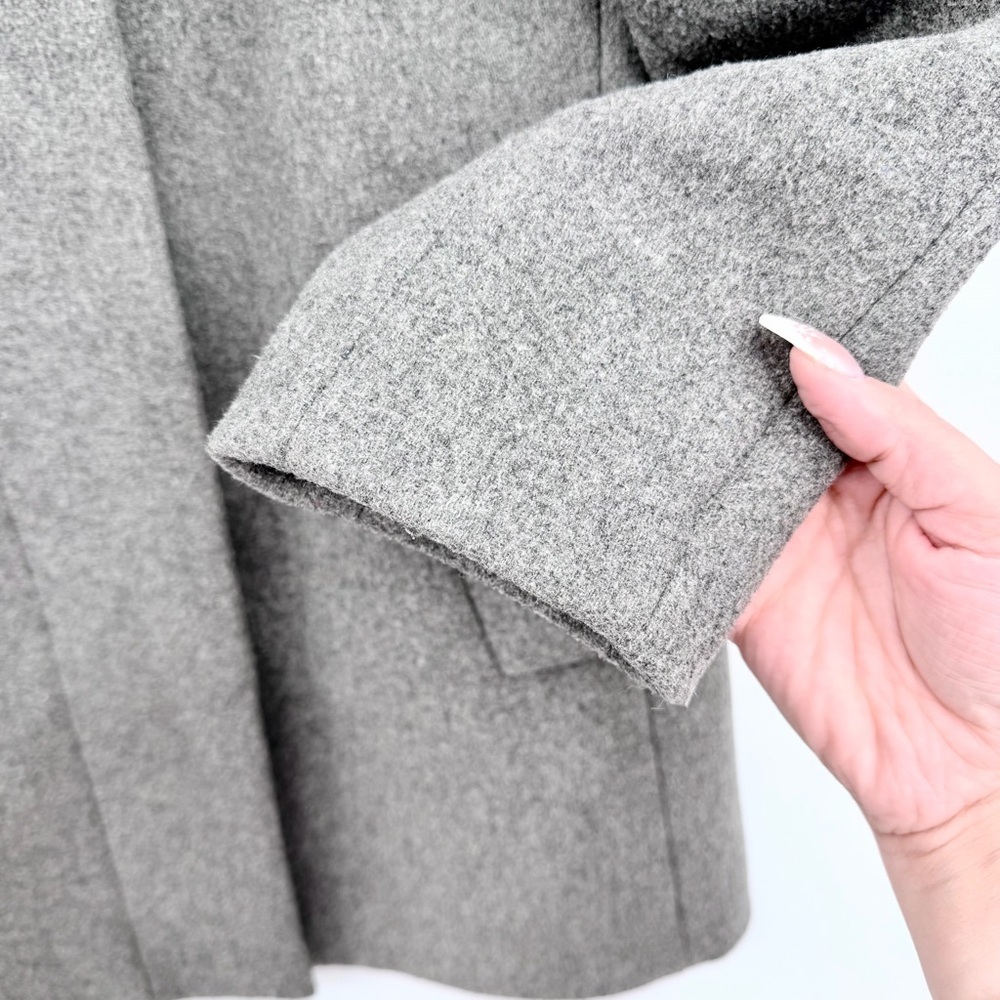J. CREW Wool Standing Collar Zip City Coat in Heather Gray J6203 - Picture 4 of 11